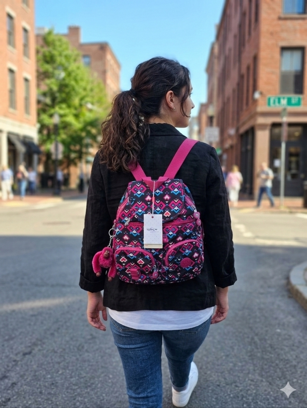 Kipling Geometric Convertible Backpack